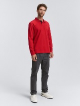 Polo-majica s malim izvezenim logom - Crvena_7254702