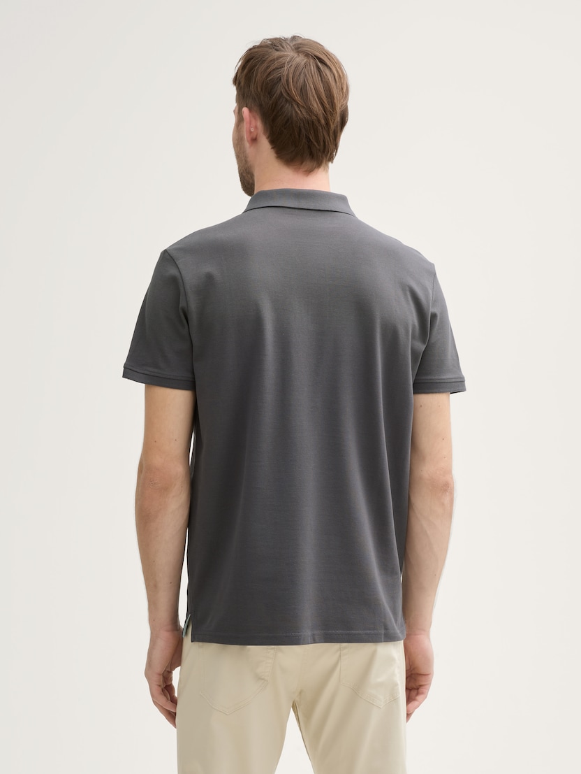 Polo-majica s malim izvezenim logom - Siva_9716325