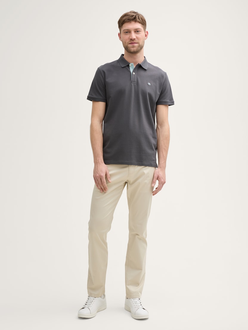 Polo-majica s malim izvezenim logom - Siva_9716325