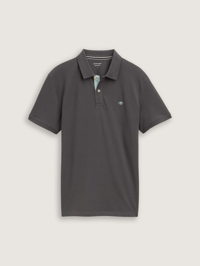 Polo-majica s malim izvezenim logom - Siva_9716325