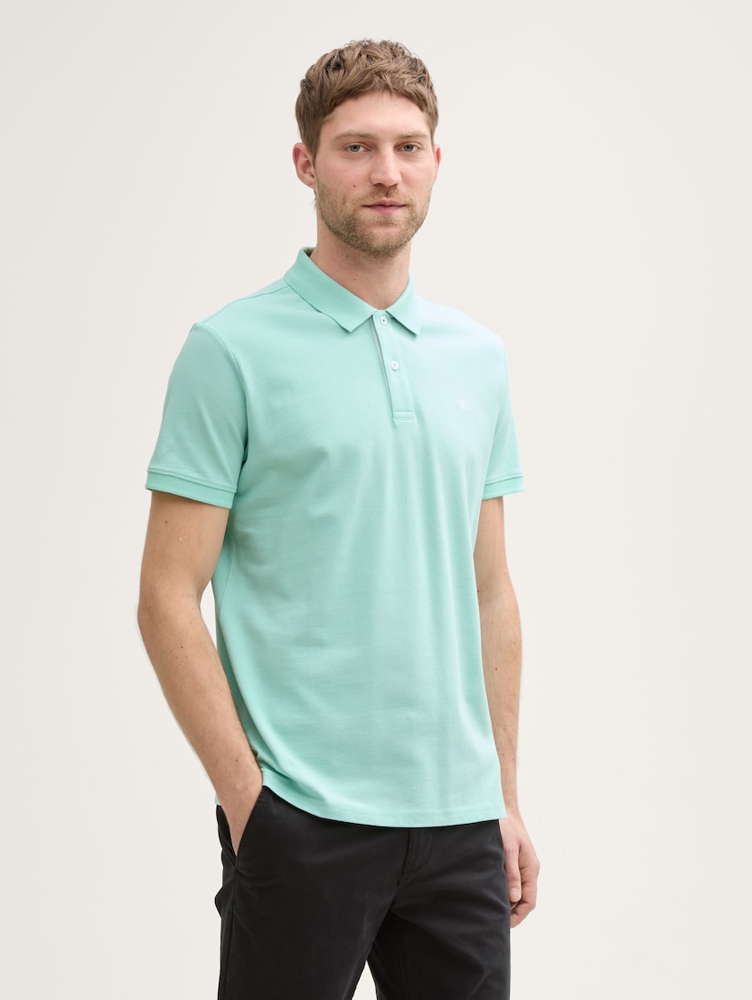 Polo-majica s malim izvezenim logom - Zelena