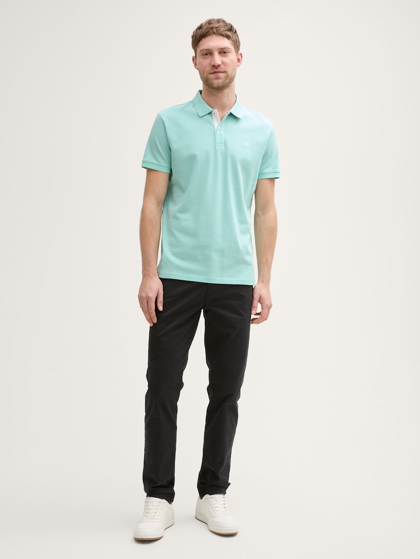 Polo-majica s malim izvezenim logom - Zelena_433691