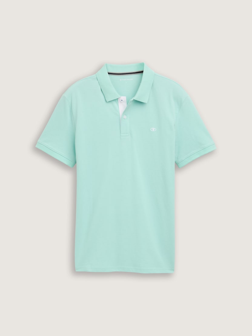 Polo-majica s malim izvezenim logom - Zelena_433691