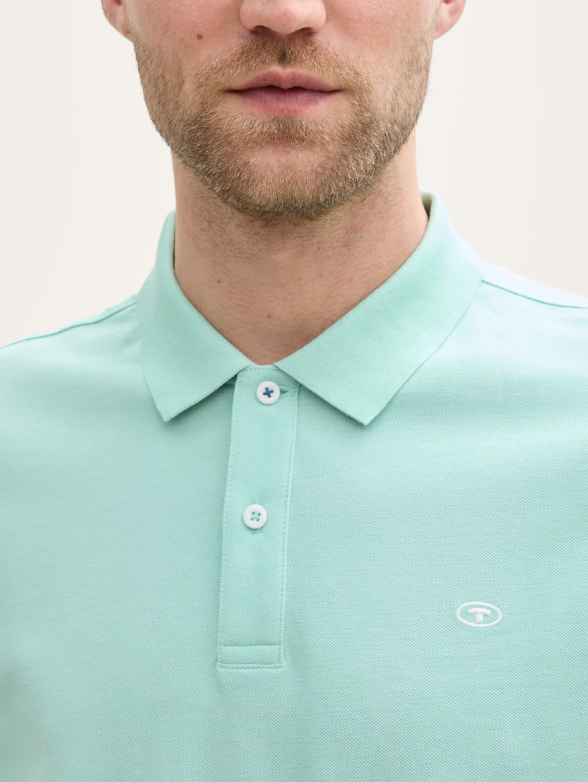 Polo-majica s malim izvezenim logom - Zelena_433691