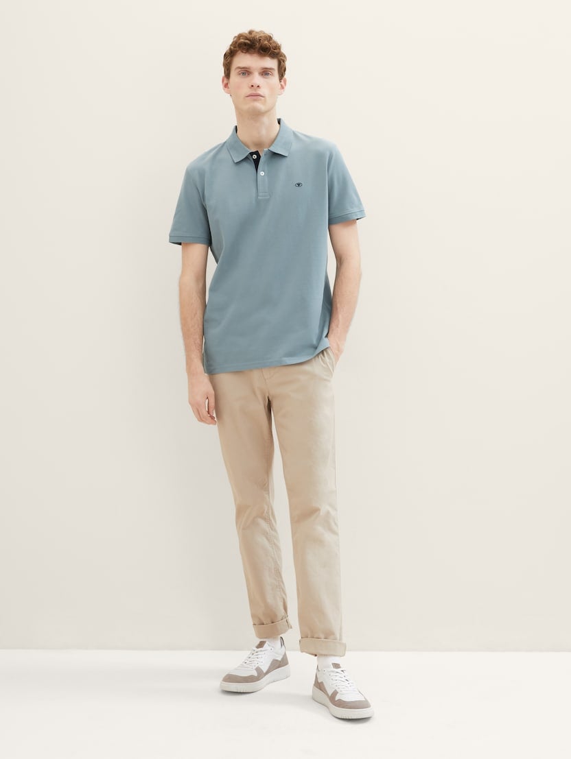 Polo-majica s malim izvezenim logom - Zelena_617551