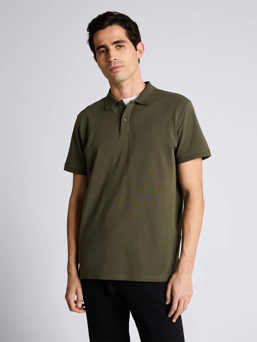 Polo-majica s malim izvezenim logom - Zelena_6509450
