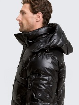 Jachetă matlasată cu glugă - Negru_3102106