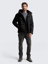 Jachetă matlasată cu glugă - Negru_9161826