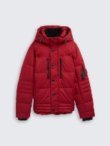 Jachetă matlasată cu glugă - Roşu_6012018
