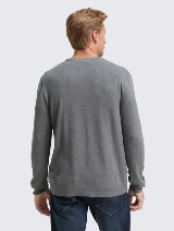 Pulover din bumbac şi caşmir - Gri_4621868