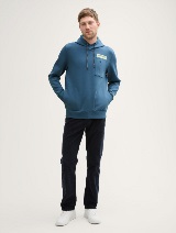 Hanorac cu aspect cu detalii - Albastru_4377387