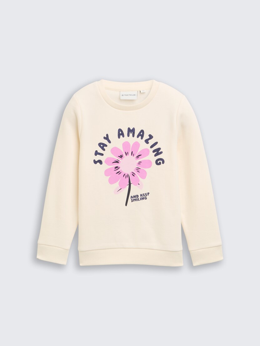 Pulover s potiskom - Bela_2783606