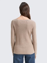 Rebrasti pulover - Smeđa_6580294