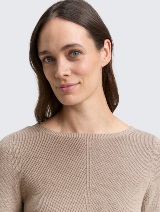 Rebrasti pulover - Smeđa_6580294