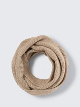 Rebrasti okrugli šal - Bež_2593787