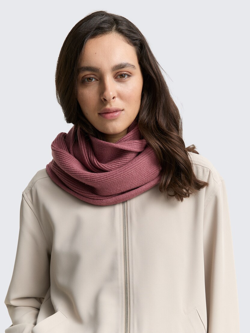 Eşarfă circulară cu aspect reiat - Mov_9703920