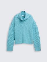 Pulover tricotat cu nervuri - Verde_5099361