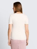 Majica rebraste strukture - Bela_8138795