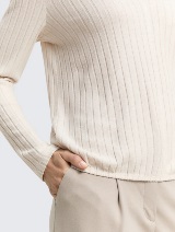 Rebrasta majica - Bež_137666