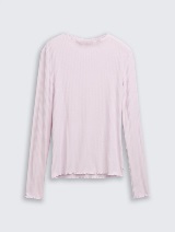 Tricou cu textură rib - Mov_9364543