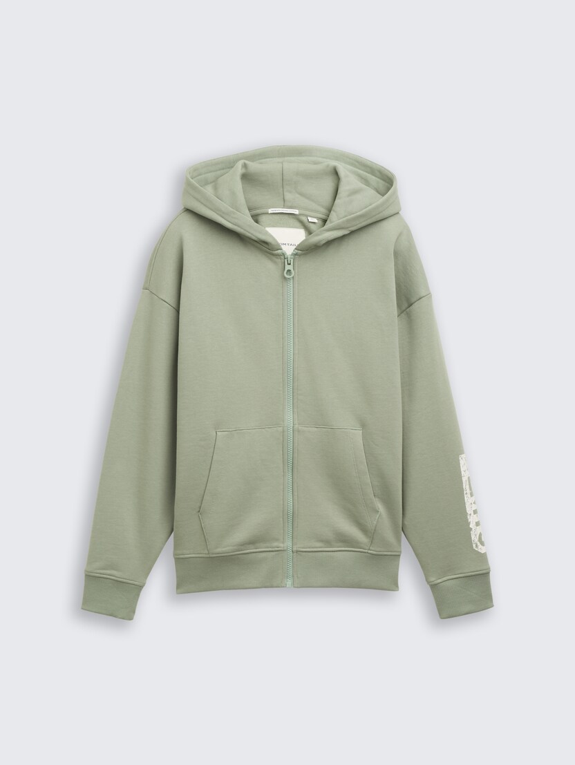 Športna jopica s kapuco s potiskom - Zelena_3123292