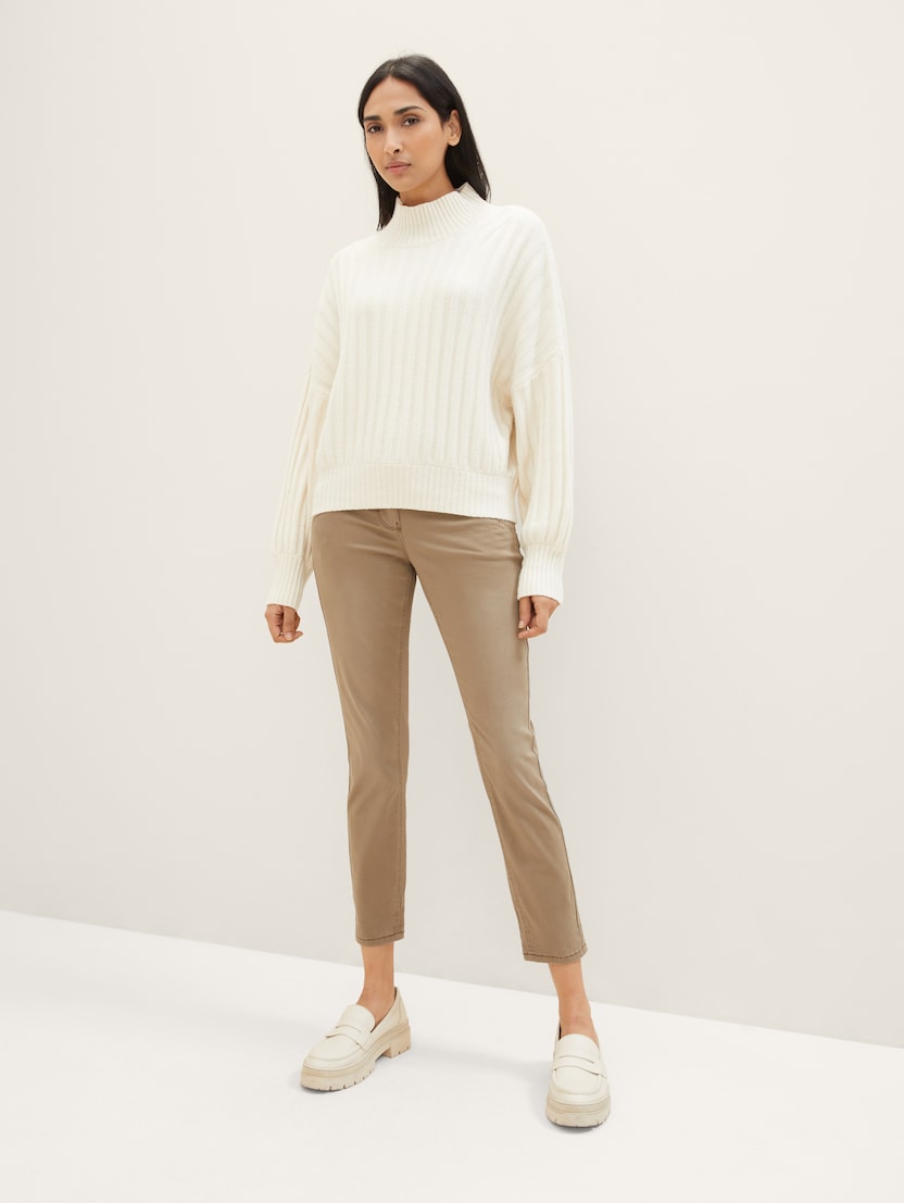 Sproščene tapered hlače - Bež_9944609