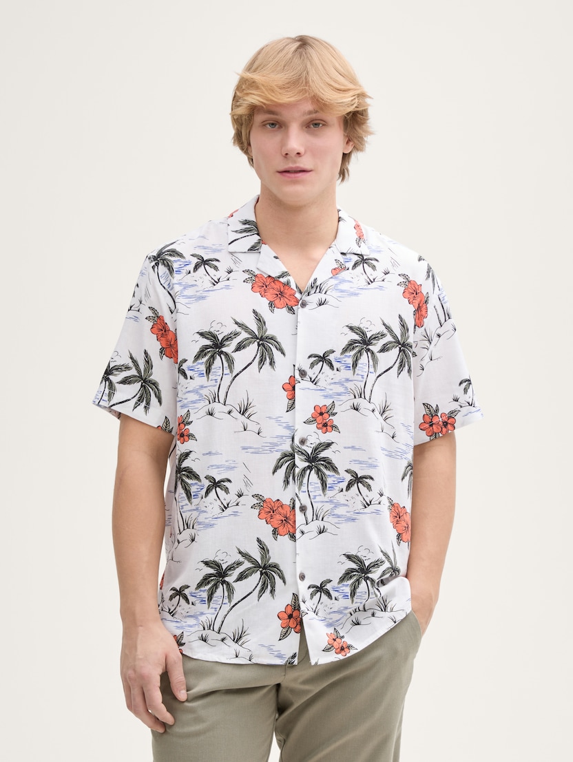  Srajca iz lanene mešanice - Vzorec/večbarvna-1045191-37485