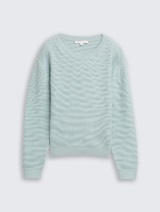 Strukirani pleteni džemper - Plava_9030974