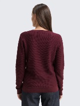Strukirani pleteni džemper - Crvena_9612957