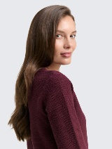 Strukirani pleteni džemper - Crvena_9612957