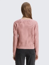 Strukirani pleteni džemper - Roze_8179270