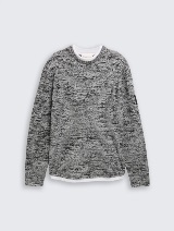 Strukturirani pleteni pulover - Siva_704352