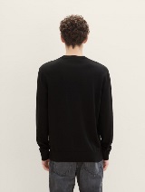 Pleteni pulover s okruglim izrezom - Crna_5186237