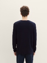 Strukirani pleteni džemper - Plava_6284069