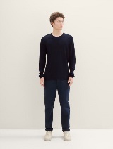 Strukirani pleteni džemper - Plava_6284069