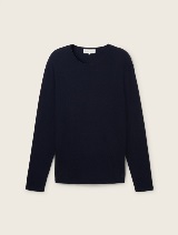 Strukirani pleteni džemper - Plava_6284069