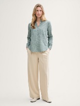 Bluză din material structurat - Verde_9211073