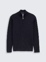 Jachetă tricotată structurată - Albastru_8800331