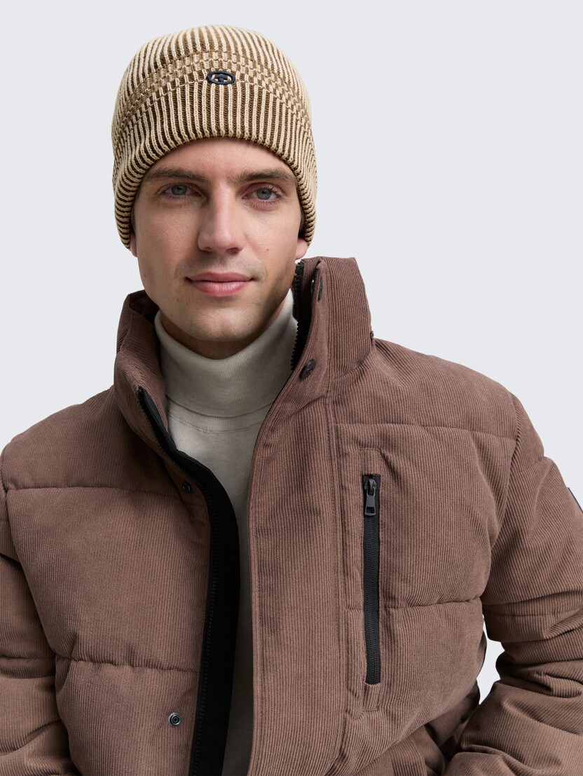 Căciulă tricotată structurată - Bej-1048040-16764-16