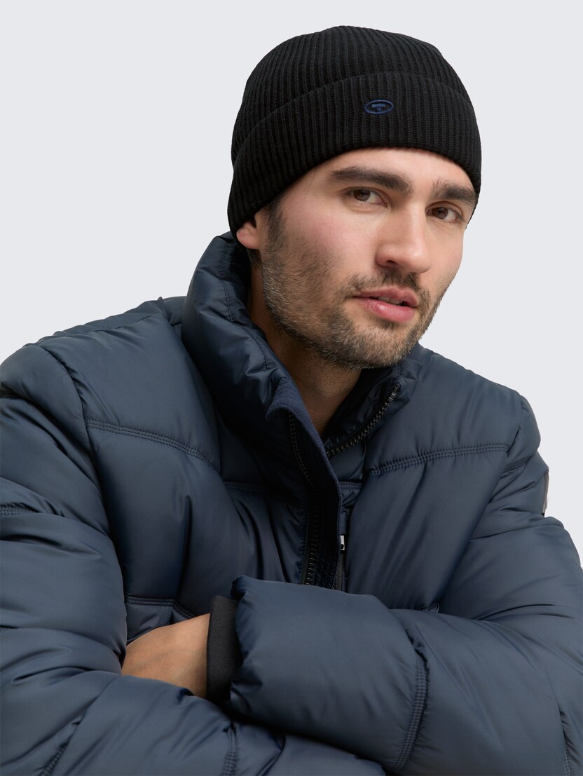 Căciulă tricotată structurată - Negru-1048040-29999-16