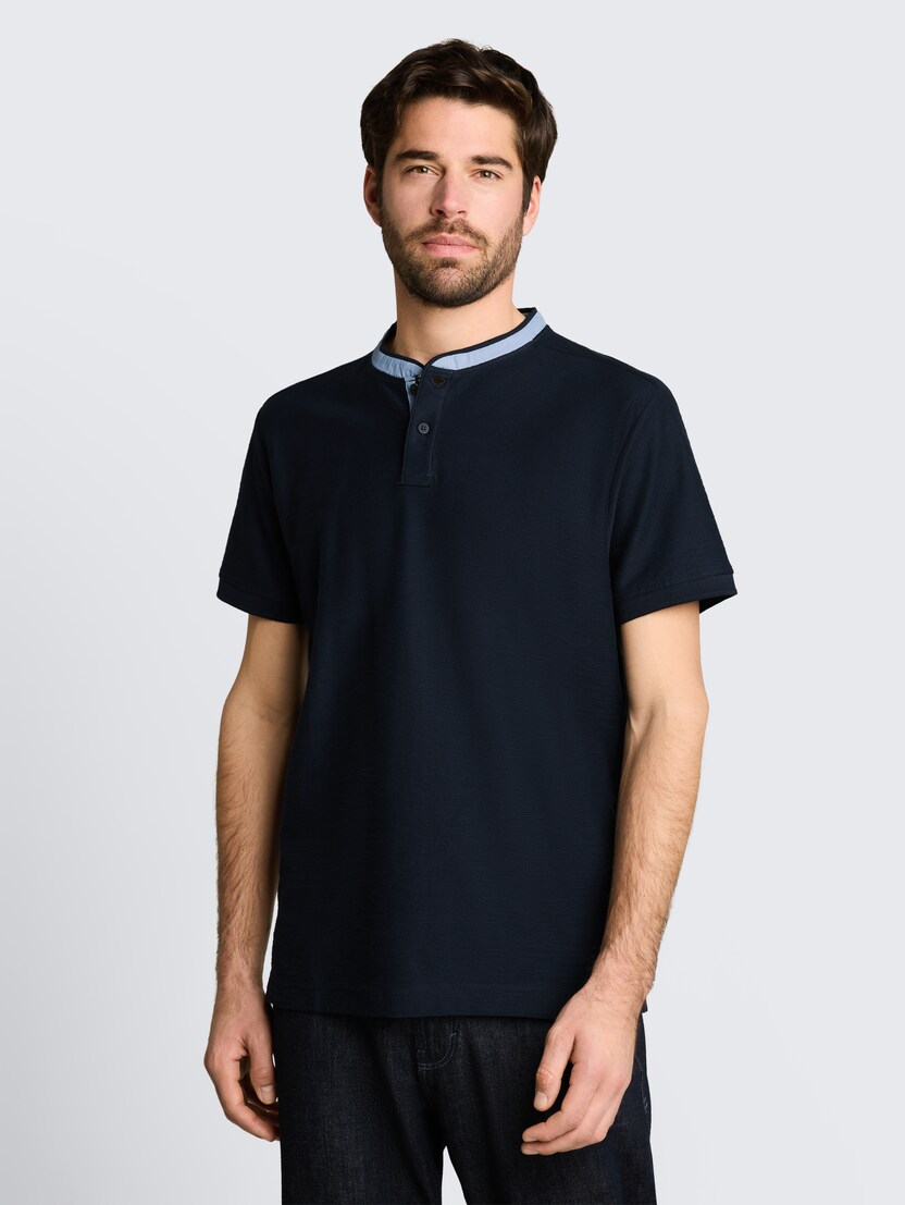 Strukturirana polo-majica - Plava-1051183-10668-14