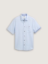 Strukturirana pamuk/lan košulja - Plava_7789562