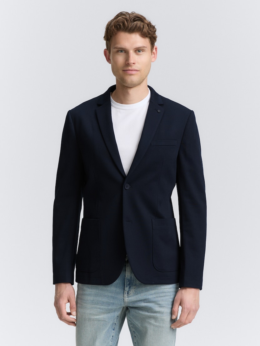 Suknjič iz piqué tkanine - Modra_417949