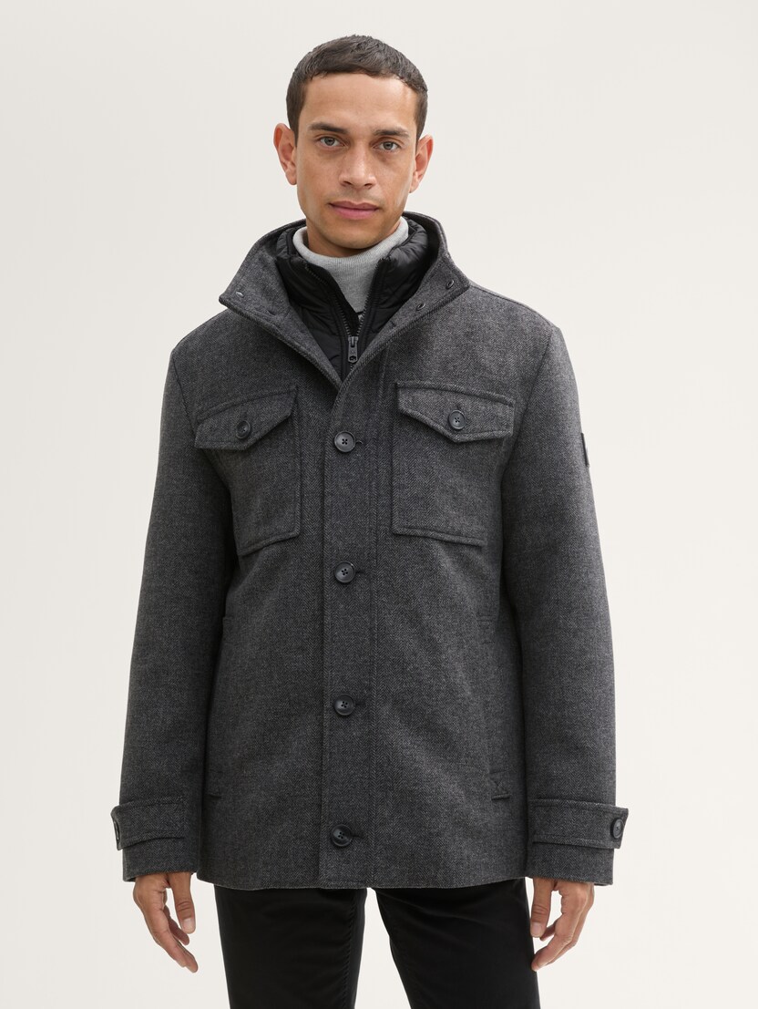  Volnena jakna 2 v 1 - Črna-1042209-30500